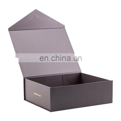 Custom printing with gold logo folding box with triangle flap luxury packaging box with magnetic closure flip matte box