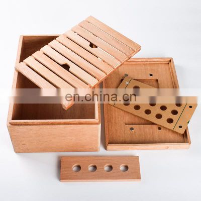 Cedar wood 10 cigar box portable card slot tray type Monte gift box moisturizing box set