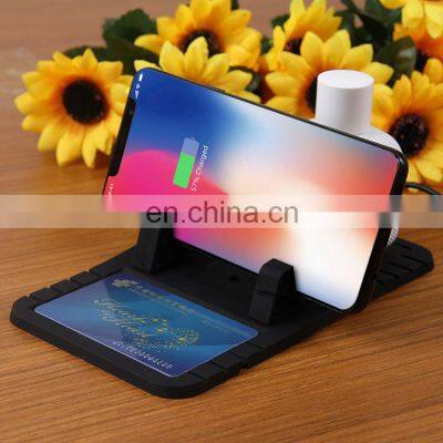 Custom Logo OEM 10W 7.5W Silicon Car Mount Qi Wireless Charger