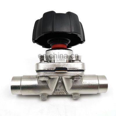 Stainless Steel Sanitary Welded Diaphragm Valve with Plastic Pneumatic Actuator