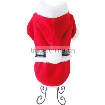 Red christmas clothes with hat for pet dog wear dog clothes