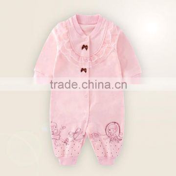 organic cotton wholesale animal lace petti baby rompers baby clothes