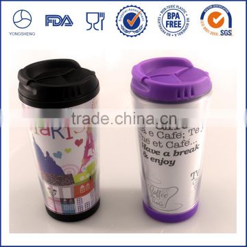 New style diy design double wall plastic coffee mug /starbucks mug