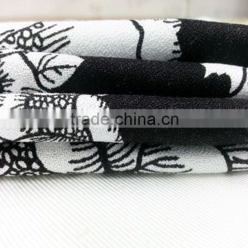 2015 xiangsheng monochrome peony printed spun rayon fabric