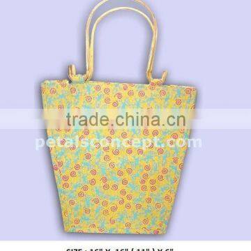 PP laminated jute printed tote bag