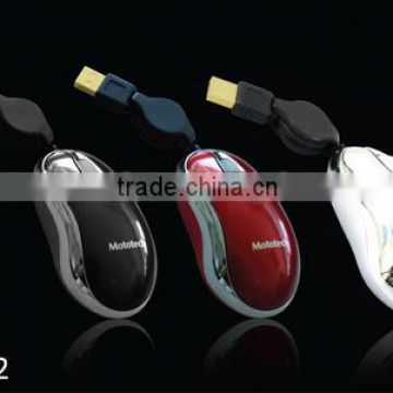 3D retractable mini mouse wired