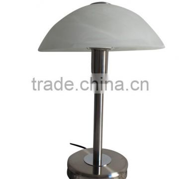 glass shade metal table lamp