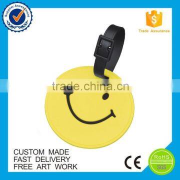 Custom wholesale high quality round smile luggage tag