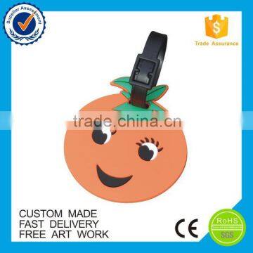 high quality rubber smile face pvc eco-friendly luggage tag