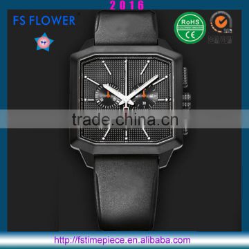 FS FLOWER - Sport Chrono Watch America Men's Watch Leather Strap Reloj De Hombre