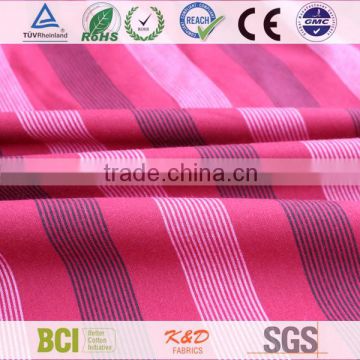 woven red custom plain tc 45cvc polyester cotton stripe fabric for shirts