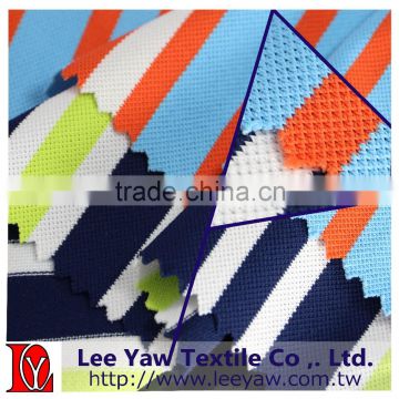 polyester full dull spandex yarn dyed auto stripe pique fabric with anti-bacterial