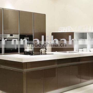 Factory price high gloss dark grey Kitchen cabinet MGK-1006