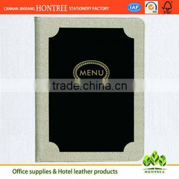 elegant classic style genuine leather hotel series menu cover
