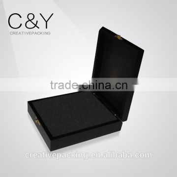 Unique empty black leather jewelry gift box for wholesale