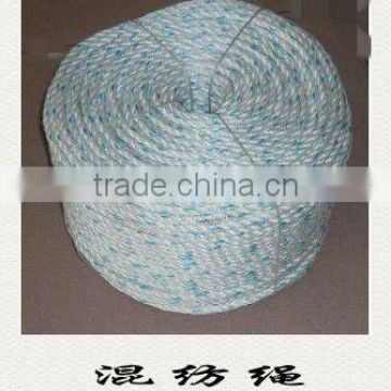 blended twisted rope ,65%polyester+25%pp
