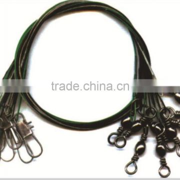 Barrel fishing swivel with interlock snap and wire leader