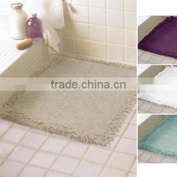 100% Cotton Shower Mat 60cm x 60cm Plum Aqua Stone White