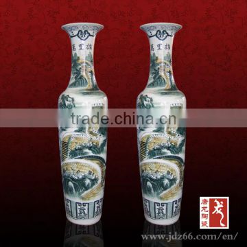 Antique Chinese Hand painted Porcelain Large Decorative Floor Vases