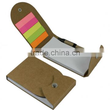 kraft cover pocketbook with pen and memo made in China