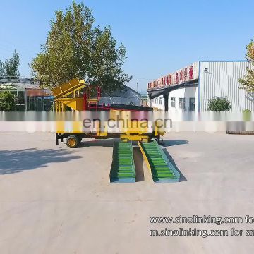 SINOLINKING Mobile Gold Mining Trommel with Portable Alluvial Gold Concentrator Gold Washing Plant