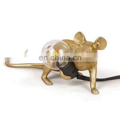 Animal Table Lamp Gold Mouse Children's Room Decoration Table lamps Ideas Creative Table Lighting