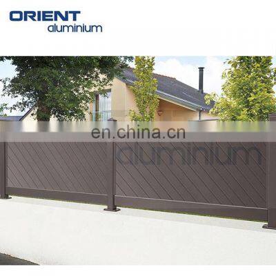 Black modern fence aluminum wooden coating garden vinyl fence for villa