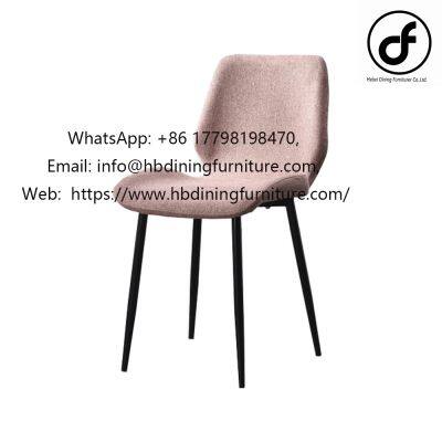 Purple Leather Seat Metal Leg Dining Chair