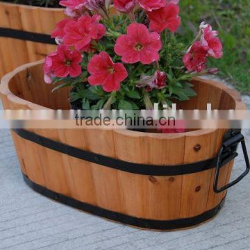 wooden flower pot