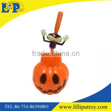 Funny plastic pumpkin bottle with straw