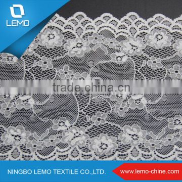 white elastic lace trim,tricot lace fabric, chemical lace