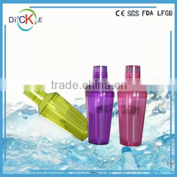 Whosale food grade 500ml plastic cocktail shaker