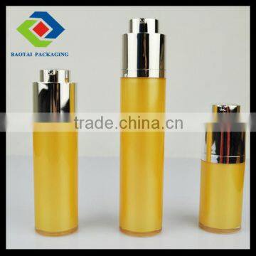 15ml 30ml 50ml yellow cosmetic bottles Round Rotating Airless Bottle iso9001 certification