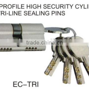 EURO PROFILE BRASS CYLINDER WITH TRI-LINE SEALING PINS
