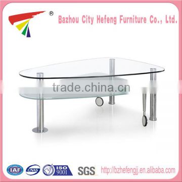 china products heart-shaped glass coffee table