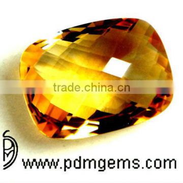 Citrine Semi Precious Gemstone Cushion Cut Faceted For Diamond Ring From Jaipur