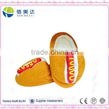 Creative Hot Dog pattern funny slipper plush shoes