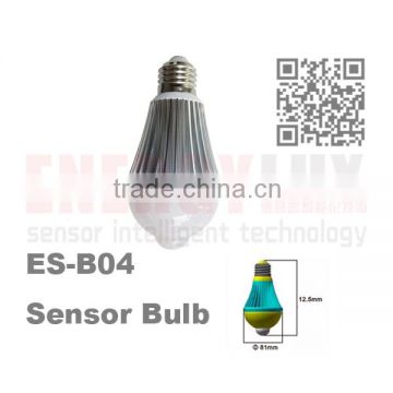 ES-B04 6W LED light pir bulb led bulb with pir motion sensor