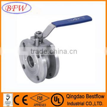 High quality 1pc stainless steel wafer type ball valve