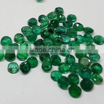 Round Emeralds Natural Gemstone 2.8-3.1mm Dark Green Brazil Origin Transparent