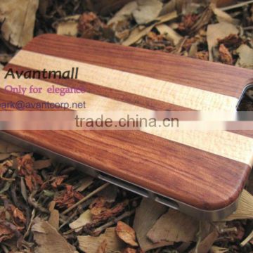 Rose Wood and Maple Wood Mobile Phone Case For Iphone5 with Plastic Frame