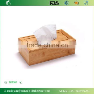 Bamboo tissue box rectangular tissue dispenser home decoration table