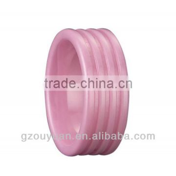 6mm Faceted Pink Ceramic Ring, Women's Pink Ceramic Ring