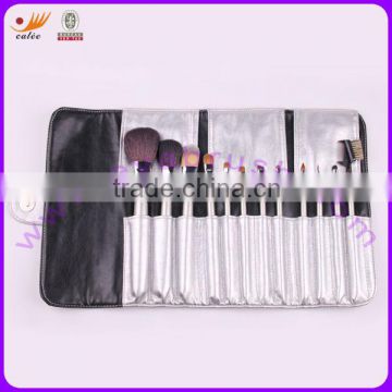 Makeup Brush Set with Animal/Synthetic Hair and Wooden Handle
