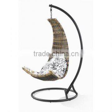 Outdoor wrought iron swing chair, rattan hanging chair