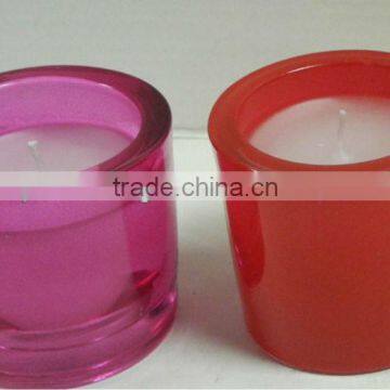 colorful cylinder glass cup holder glass candle holder