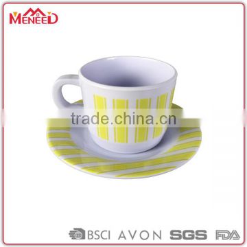 Buy bulk in China cheap custom melamine small tea cup and saucer set