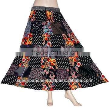 Indian Fashionable Magic Vintage Cotton Patchwork Long Skirt