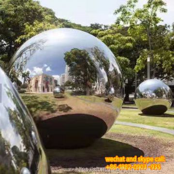 Brushed Stainless Steel Hollow Ball Sculpture Customized For Park