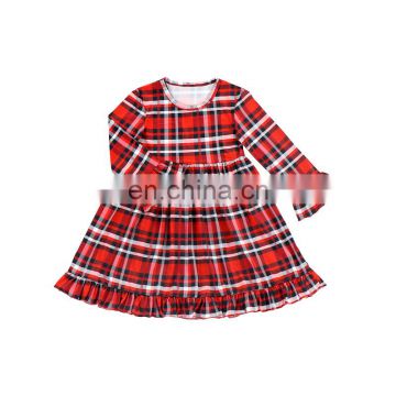 Factory Direct Sale Fashionable Buffalo Girls Boutique Dresses Flare Sleeve Fancy Dresses For Baby Girl